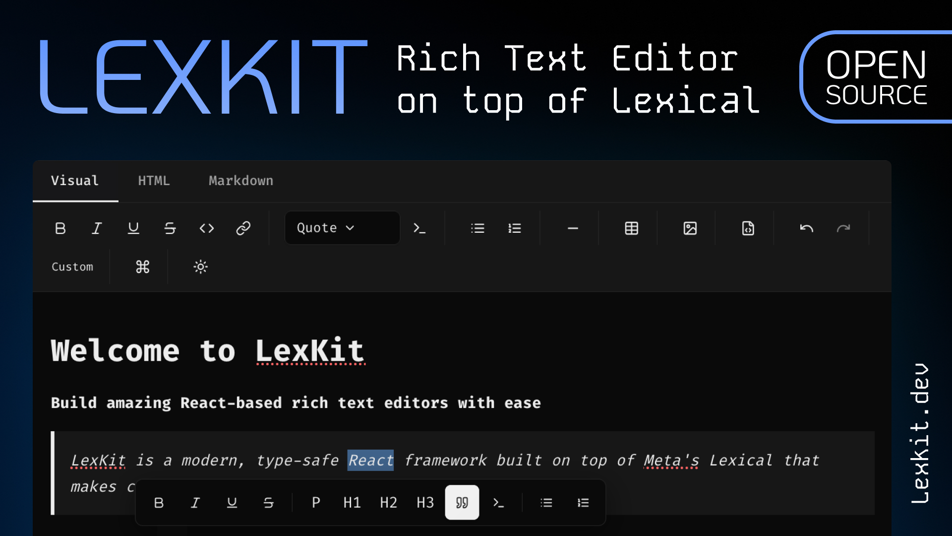 LexKit Editor on top of Lexical